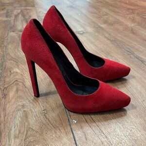 Jeffrey Campbell Red Suede Pointed Toe Heels size 8